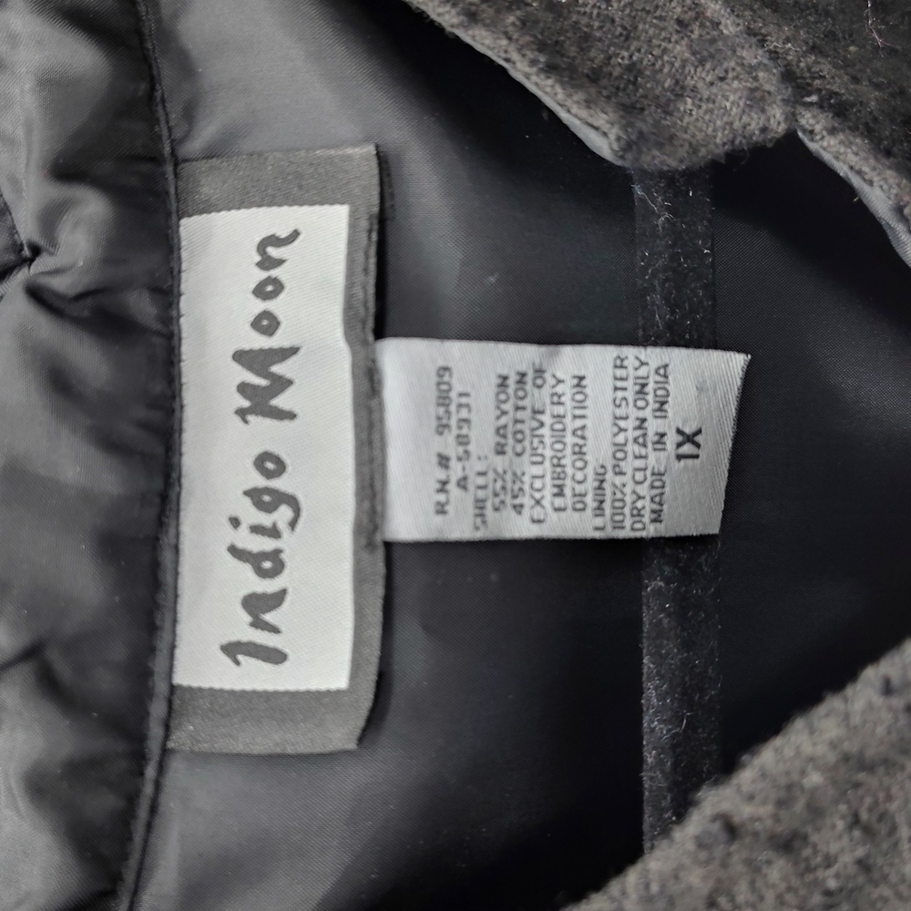 Indigo Moon Multicolor Patchwork Blazer Size 1X - image 3